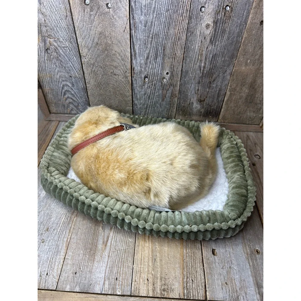 Perfect Petzzz Golden Retriever Realistic Sleeping Breathing Puppy Plush w/ Bed